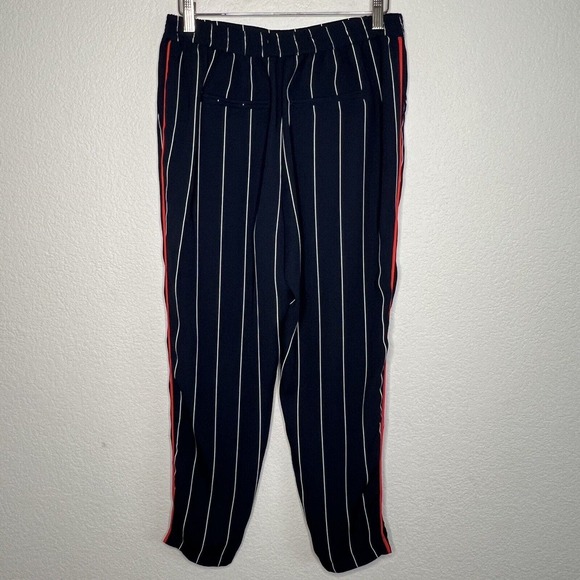 ANTHROPOLOGIE Ett:Twa Piped & Striped Pants Navy White Stripes Red Small Ad6 - Picture 4 of 7